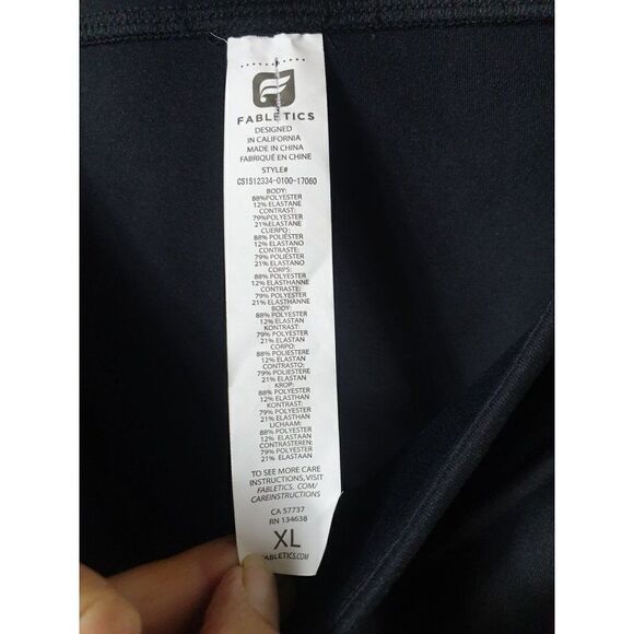 Fabletics Women's Black Capri Mid Rise Stretch Inset Workout Capri XL - Picture 6 of 6